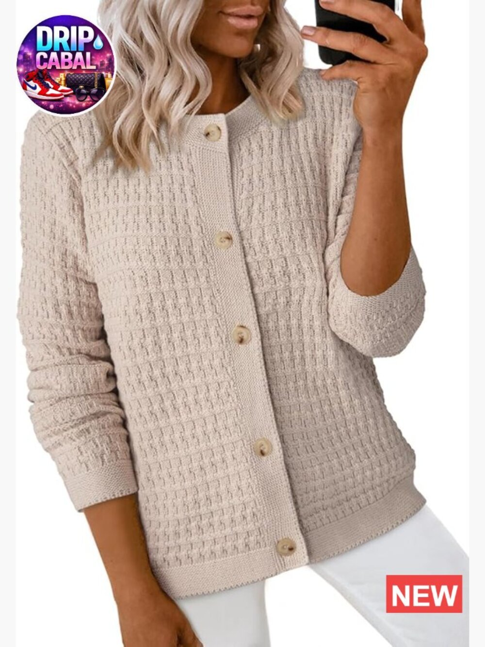 Women's Knit Cardigan Long Sleeve Open Front Button Down Jacket